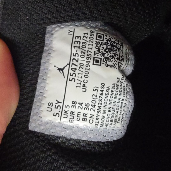 Jordan Black and White High-Top Sneakers - Picture 7 of 10